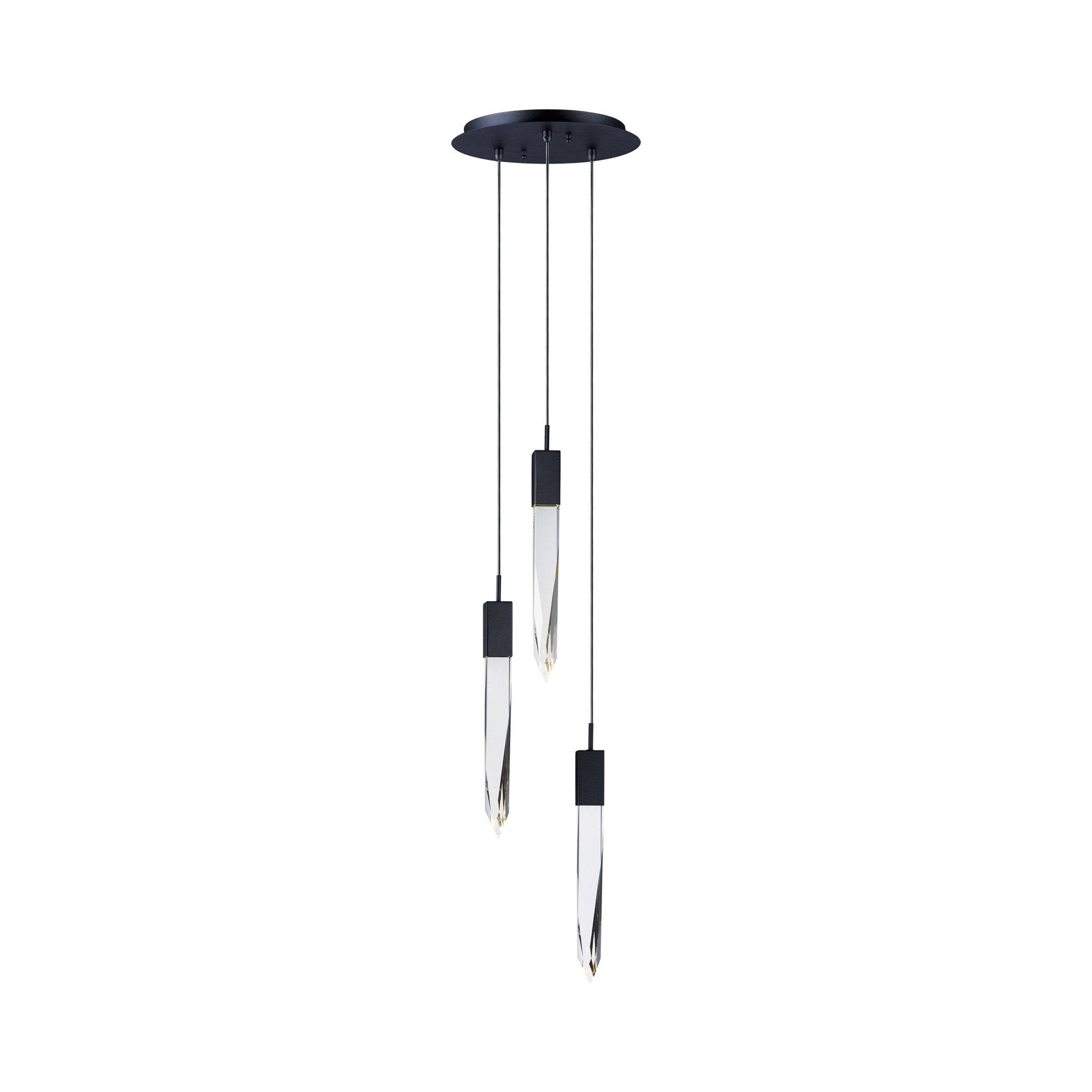 Modern Light Luxury Round/Rectangle Ceiling Pendant Light in Black Finish for Kitchen Island/ Staircase/Living Room - GILDLAMPS