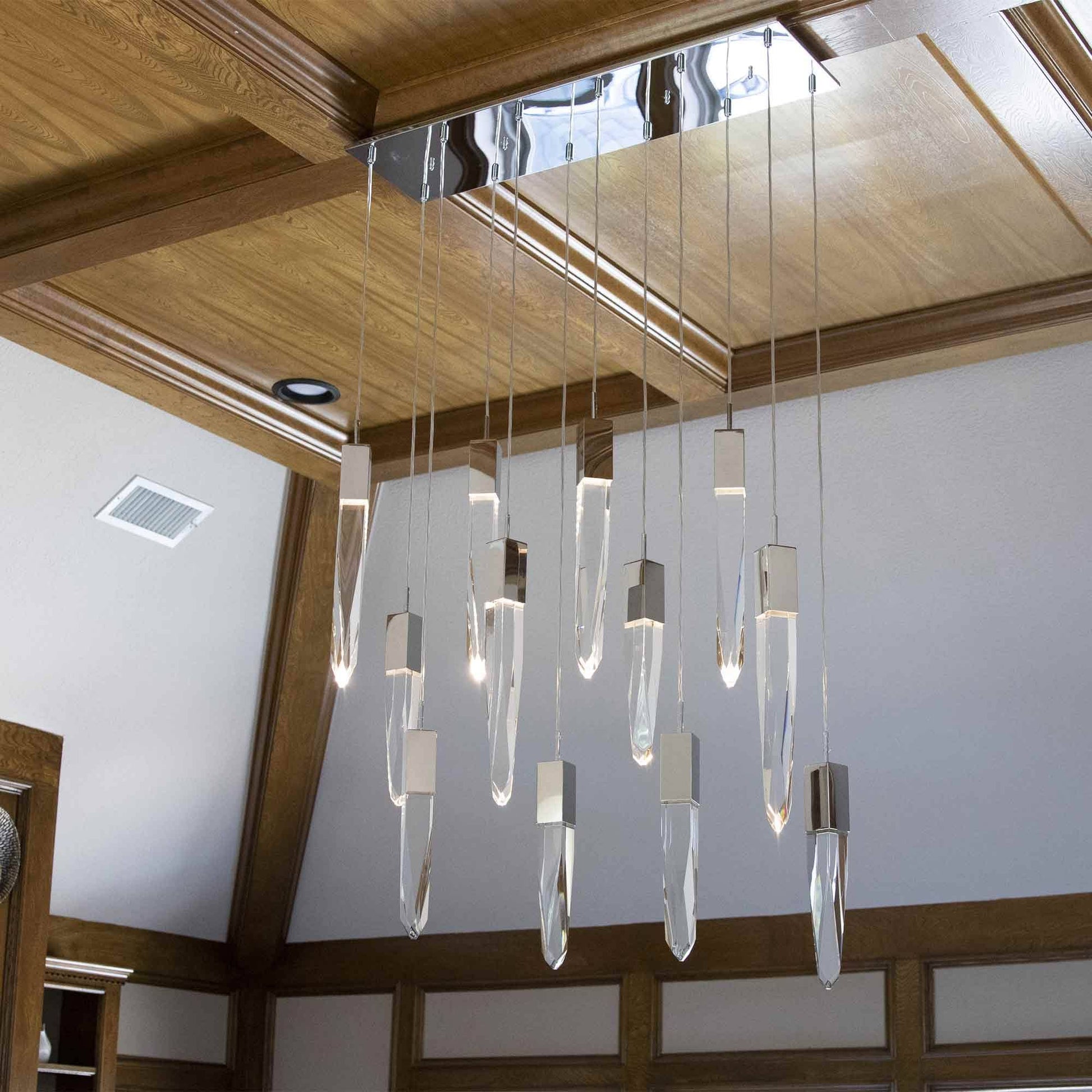 Modern Light Luxury Round/Rectangle Ceiling Pendant Light in Black Finish for Kitchen Island/ Staircase/Living Room - GILDLAMPS