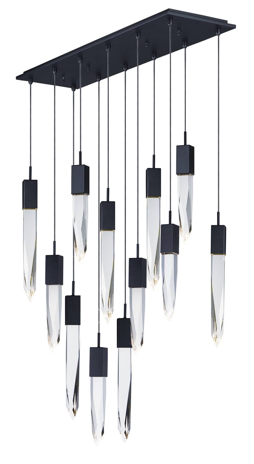 Modern Light Luxury Round/Rectangle Ceiling Pendant Light in Black Finish for Kitchen Island/ Staircase/Living Room - GILDLAMPS