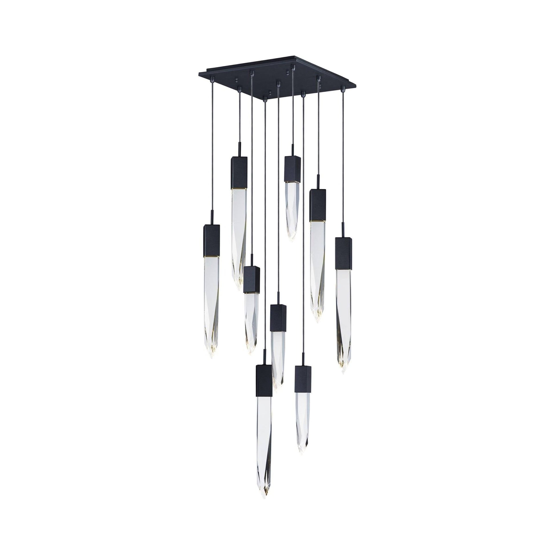 Modern Light Luxury Round/Rectangle Ceiling Pendant Light in Black Finish for Kitchen Island/ Staircase/Living Room - GILDLAMPS