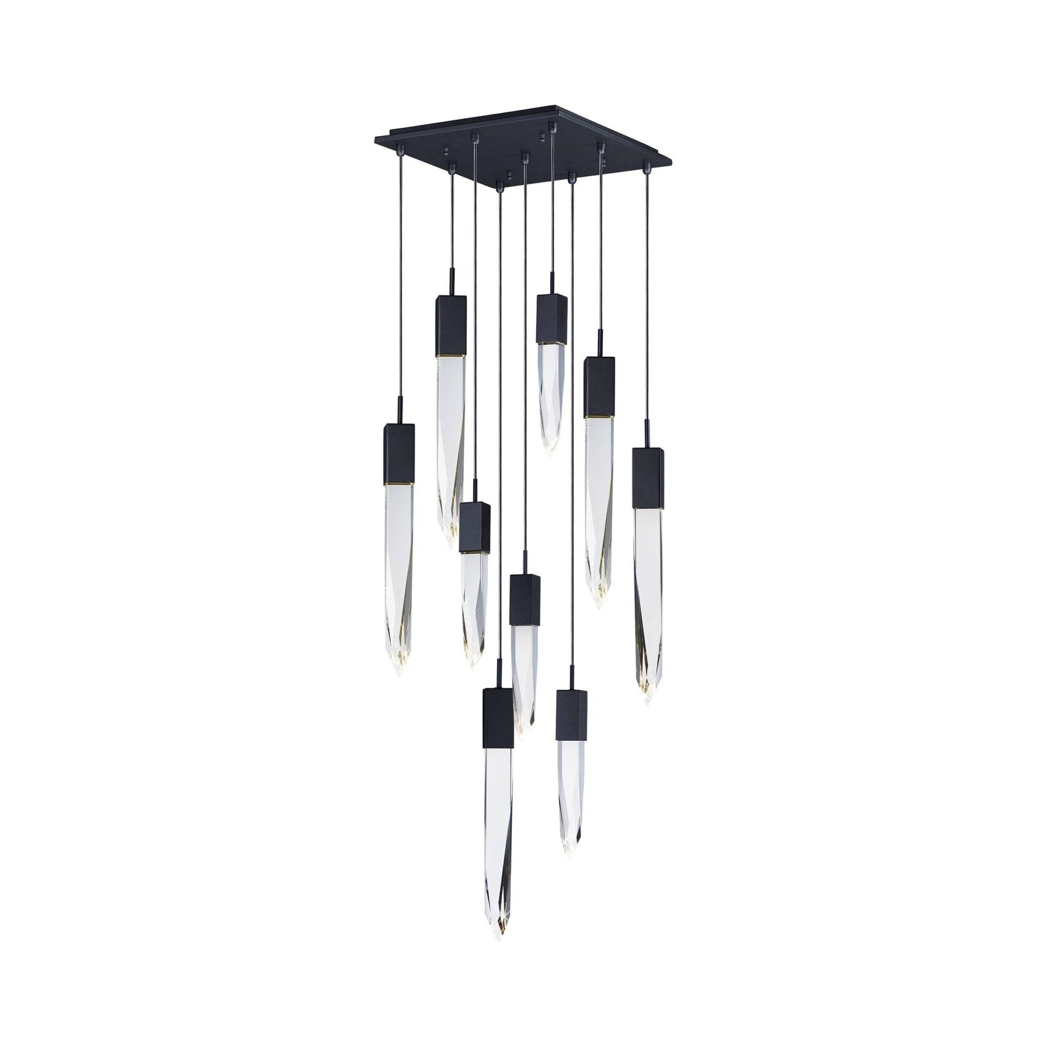 Modern Light Luxury Round/Rectangle Ceiling Pendant Light in Black Finish for Kitchen Island/ Staircase/Living Room - GILDLAMPS