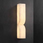 Modern Luxe Brass Natural Alabaster Wall Sconce for Entryway - GILDLAMPS