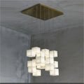 Modern Luxury Alabaster Cubic Round Pendant For Dining Table, Staircase - GILDLAMPS