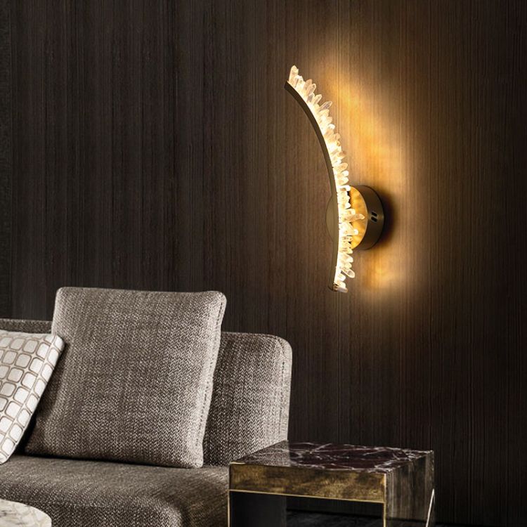 Modern Simple Rock Crystal Sconce - GILDLAMPS