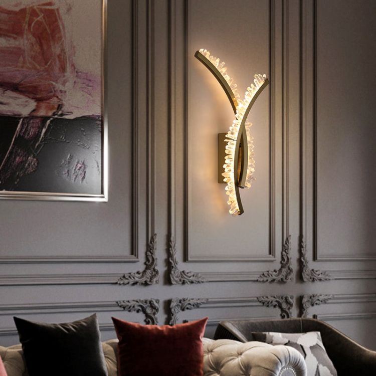 Modern Simple Rock Crystal Sconce - GILDLAMPS