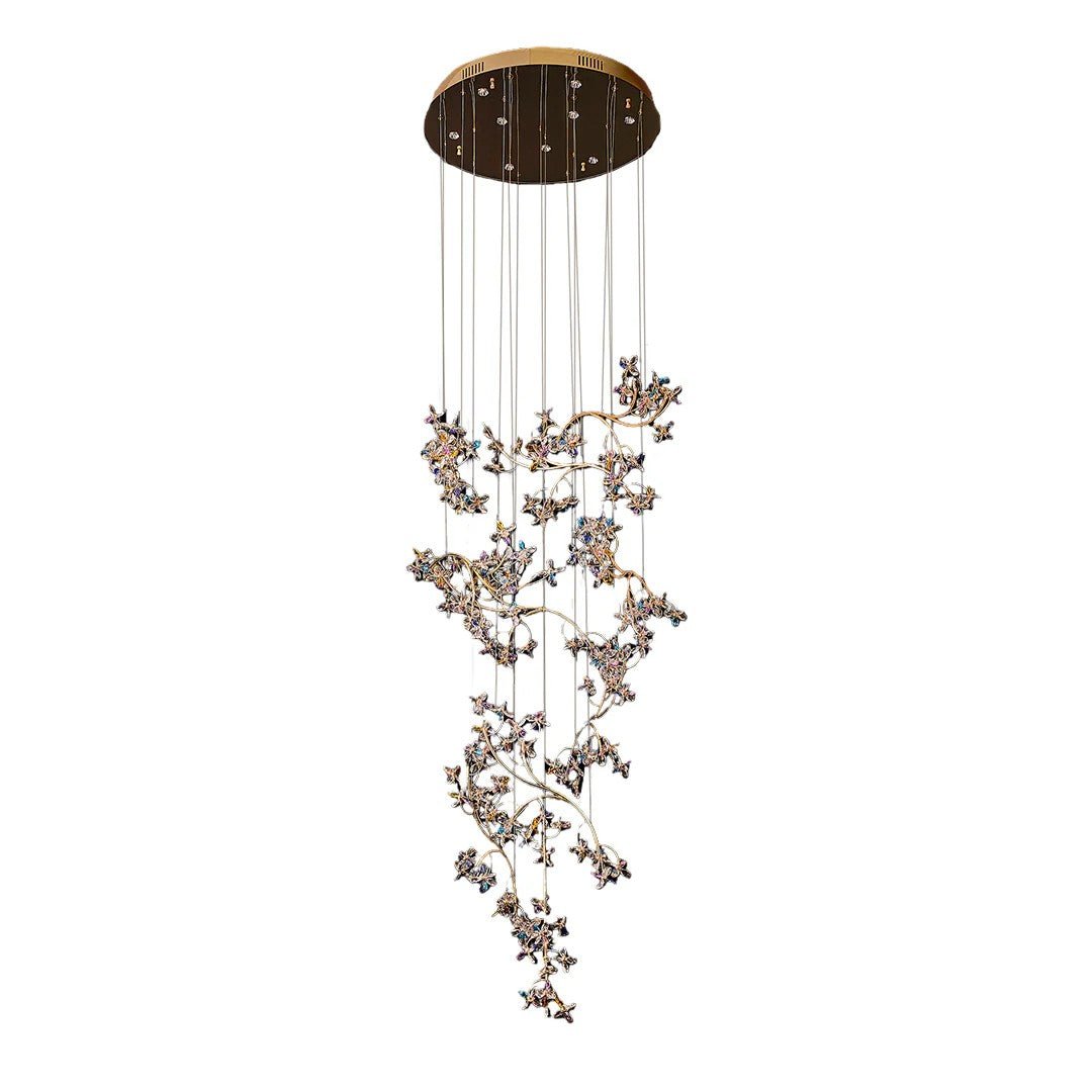 Modern Staircase Chandelier Crystal Hollow Rotating Ceiling Light - GILDLAMPS