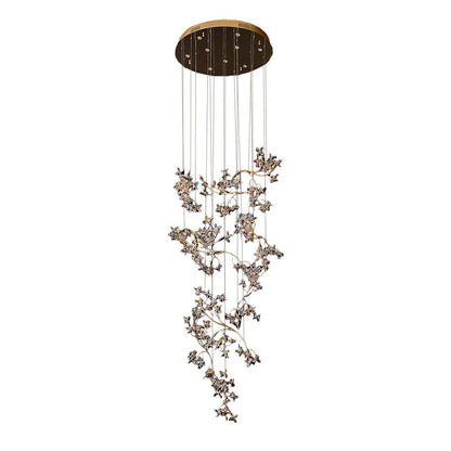 Modern Staircase Chandelier Crystal Hollow Rotating Ceiling Light - GILDLAMPS