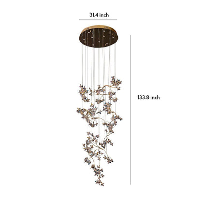 Modern Staircase Chandelier Crystal Hollow Rotating Ceiling Light - GILDLAMPS