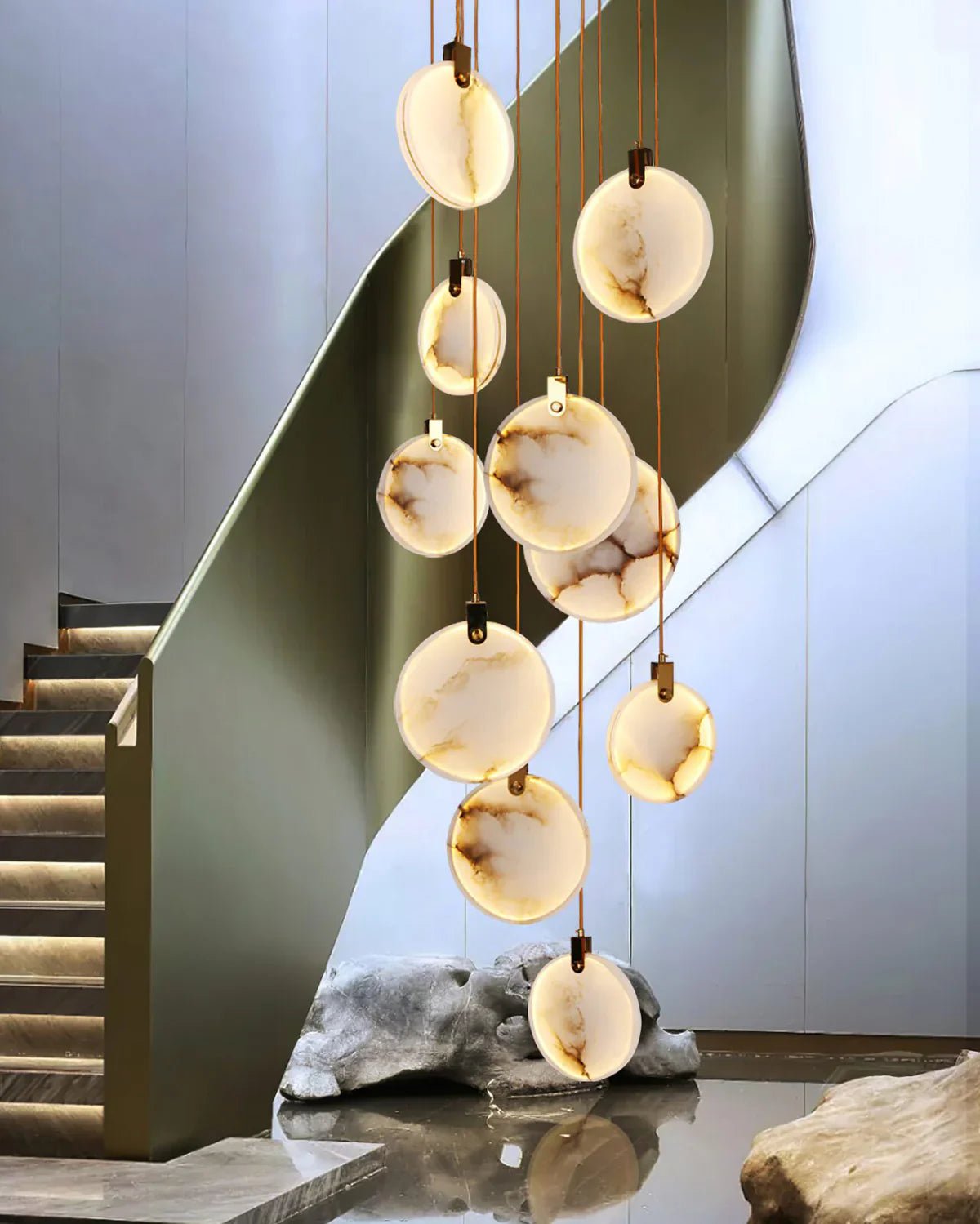 Moonshade Natural Marble Pendant Light Fixture - GILDLAMPS