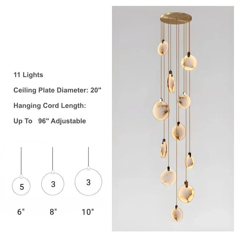 Moonshade Natural Marble Pendant Light Fixture - GILDLAMPS