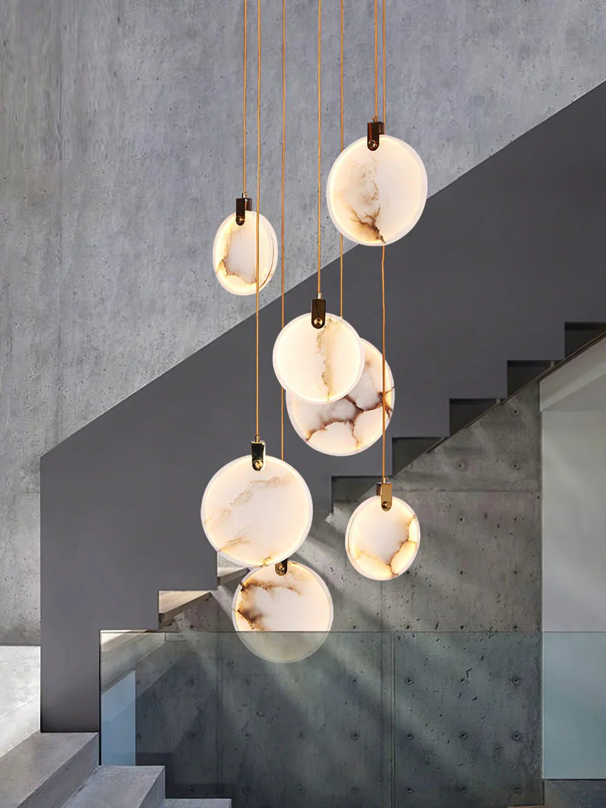 Moonshade Natural Marble Pendant Light Fixture - GILDLAMPS