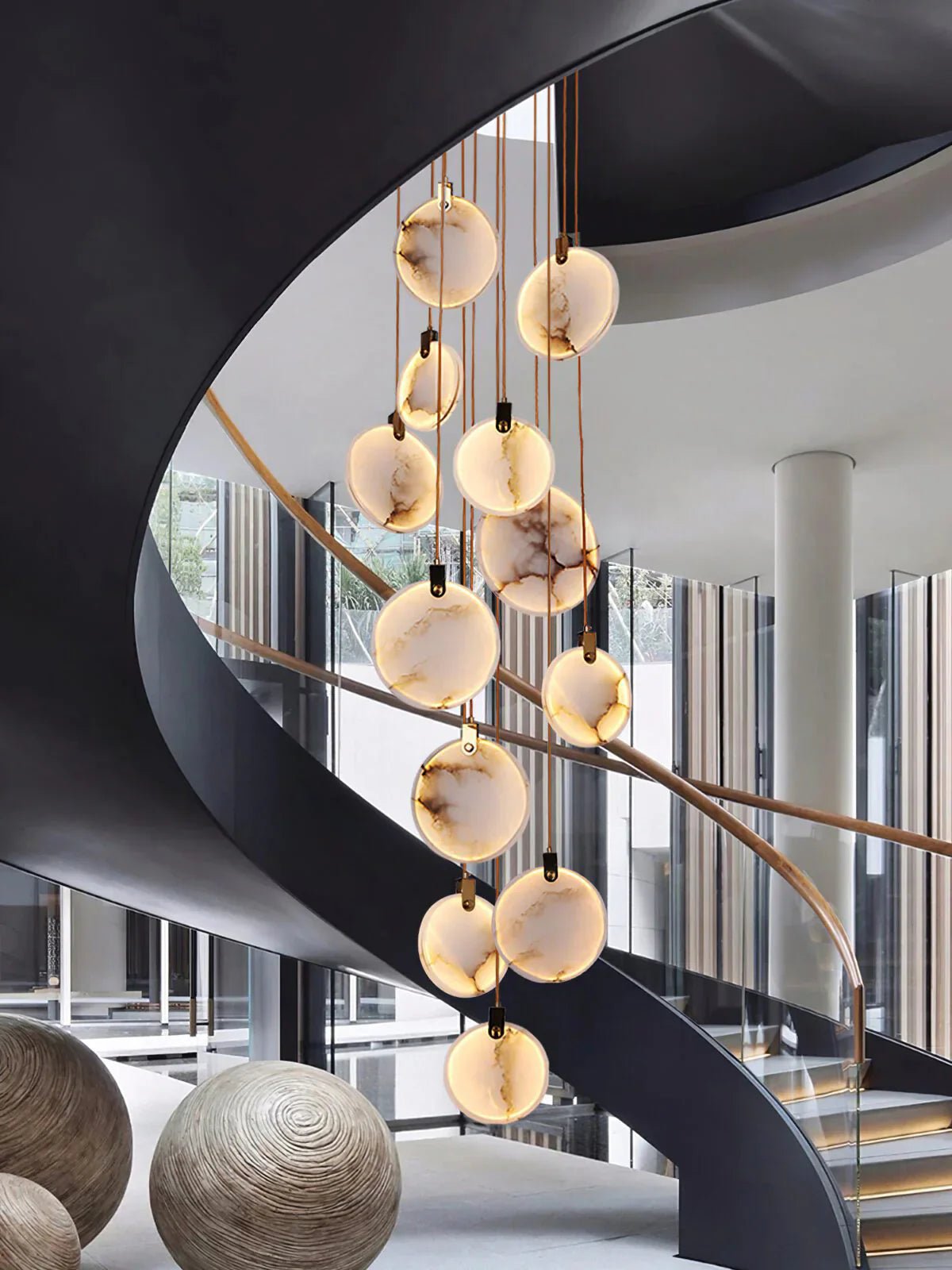 Moonshade Natural Marble Pendant Light Fixture - GILDLAMPS