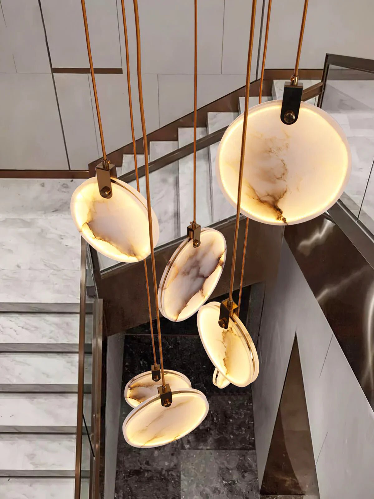 Moonshade Natural Marble Pendant Light Fixture - GILDLAMPS
