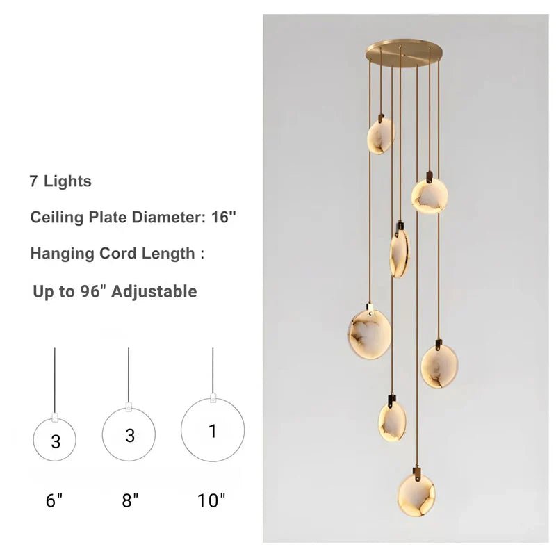 Moonshade Natural Marble Pendant Light Fixture - GILDLAMPS