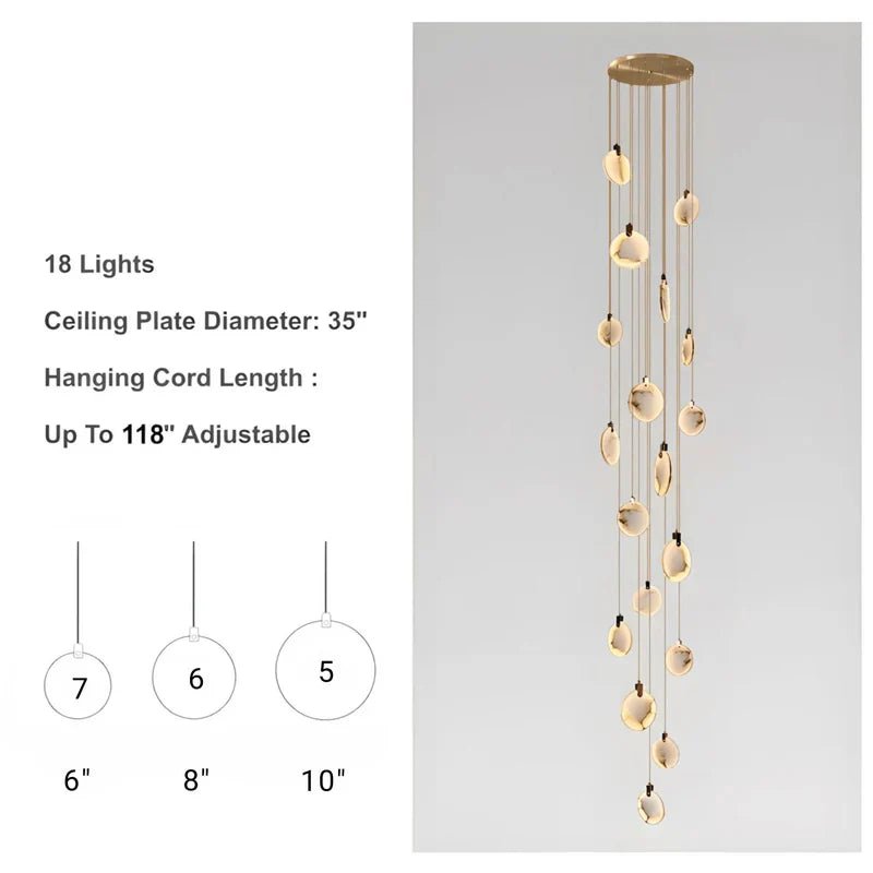 Moonshade Natural Marble Pendant Light Fixture - GILDLAMPS