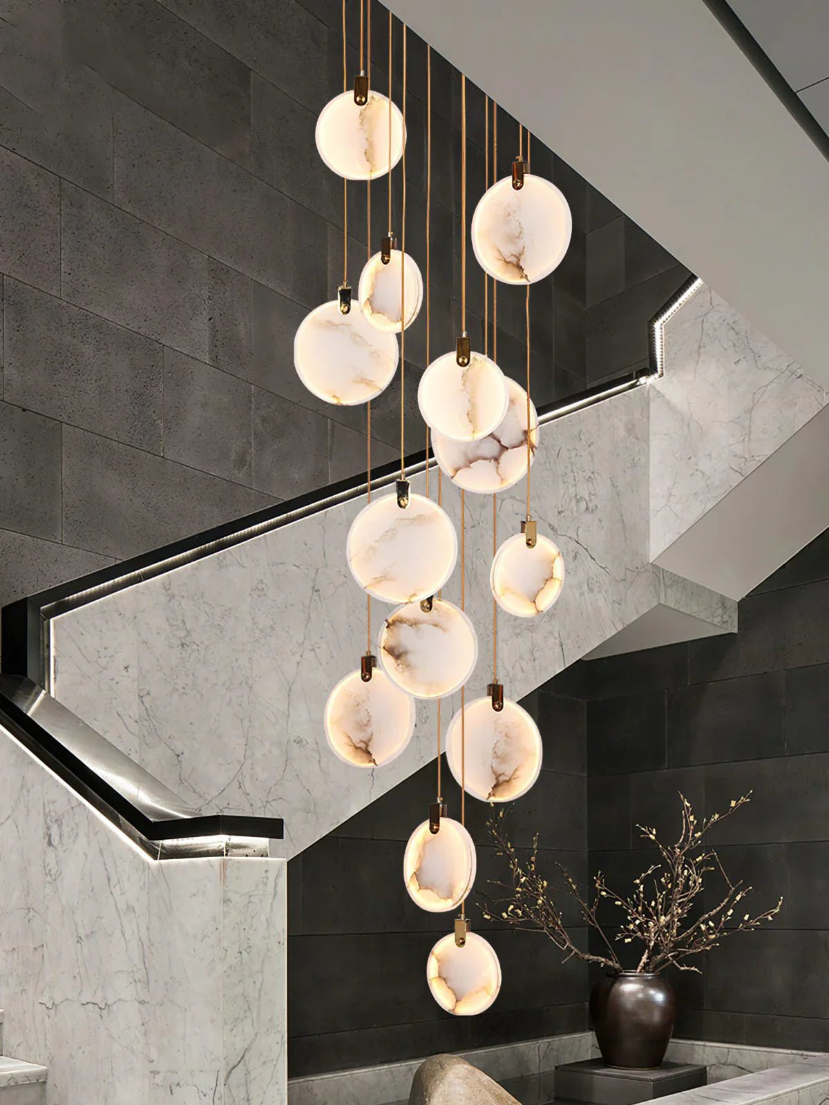 Moonshade Natural Marble Pendant Light Fixture - GILDLAMPS