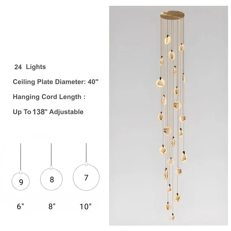 Moonshade Natural Marble Pendant Light Fixture - GILDLAMPS