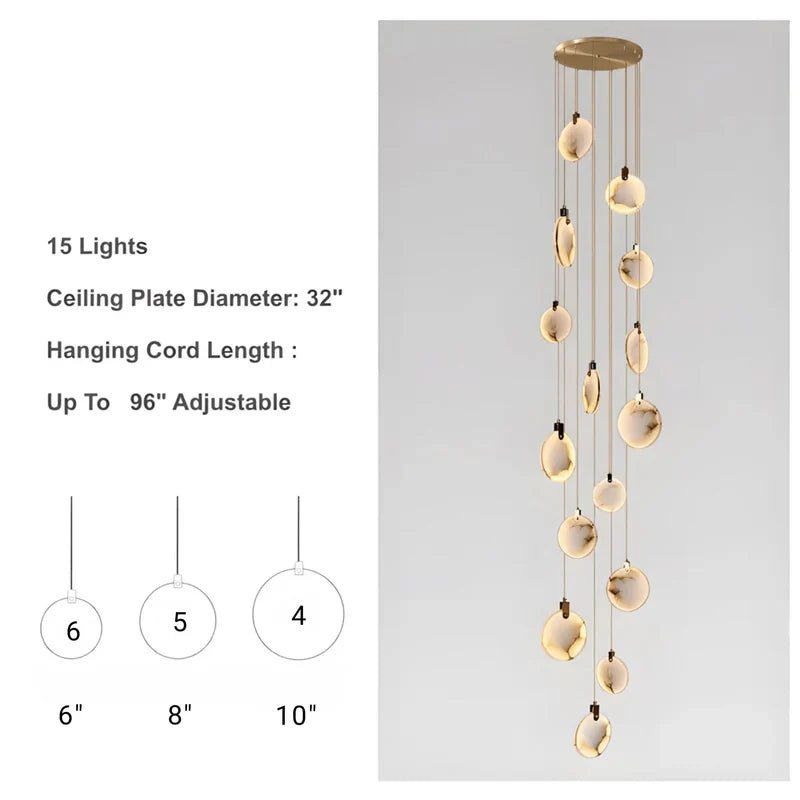 Moonshade Natural Marble Pendant Light Fixture - GILDLAMPS
