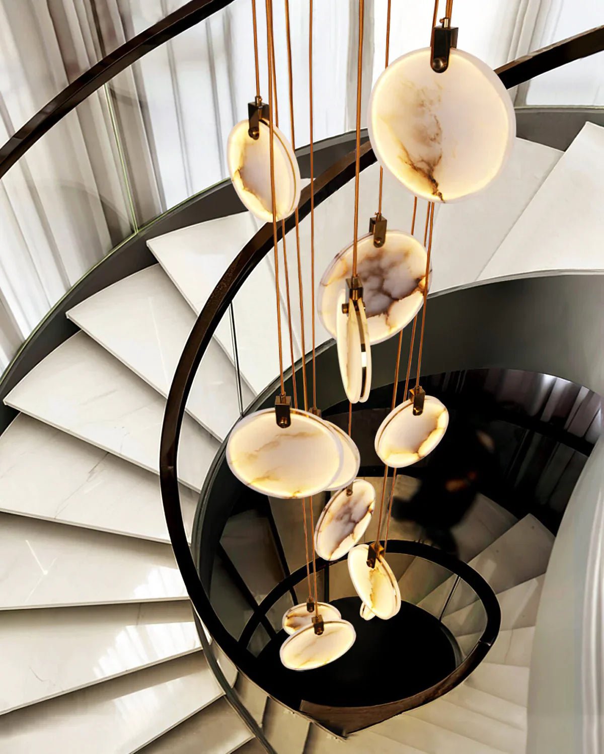 Moonshade Natural Marble Pendant Light Fixture - GILDLAMPS