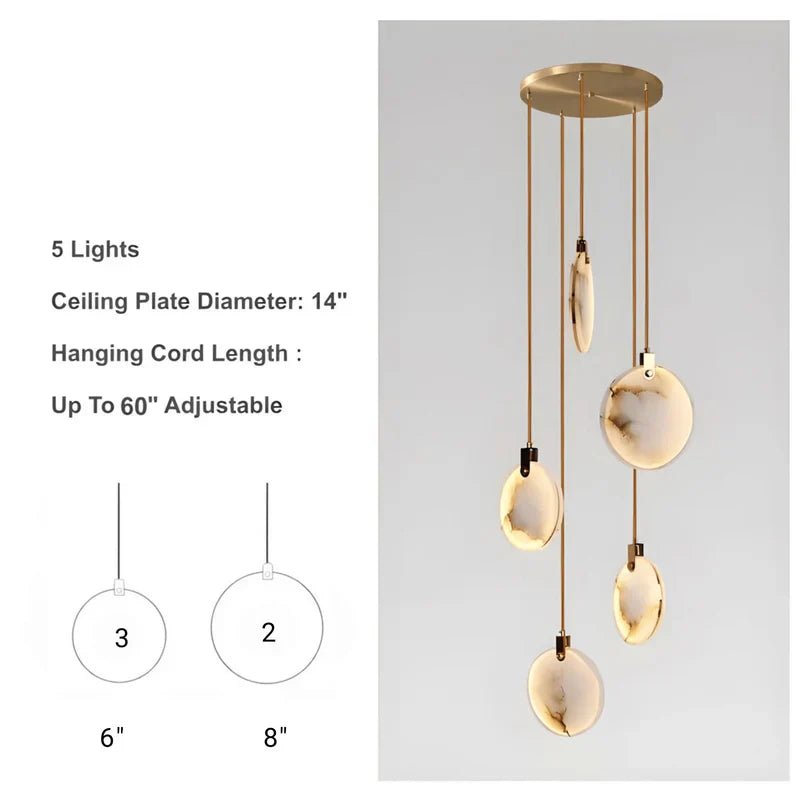 Moonshade Natural Marble Pendant Light Fixture - GILDLAMPS