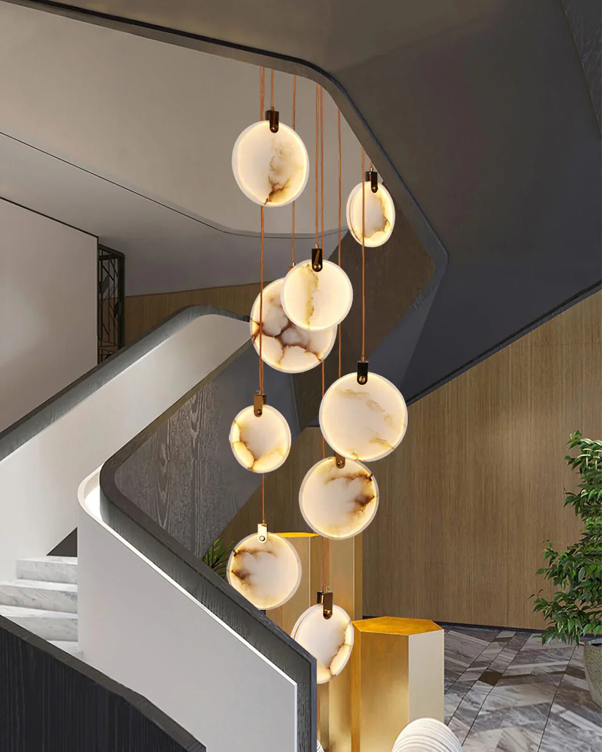 Moonshade Natural Marble Pendant Light Fixture - GILDLAMPS