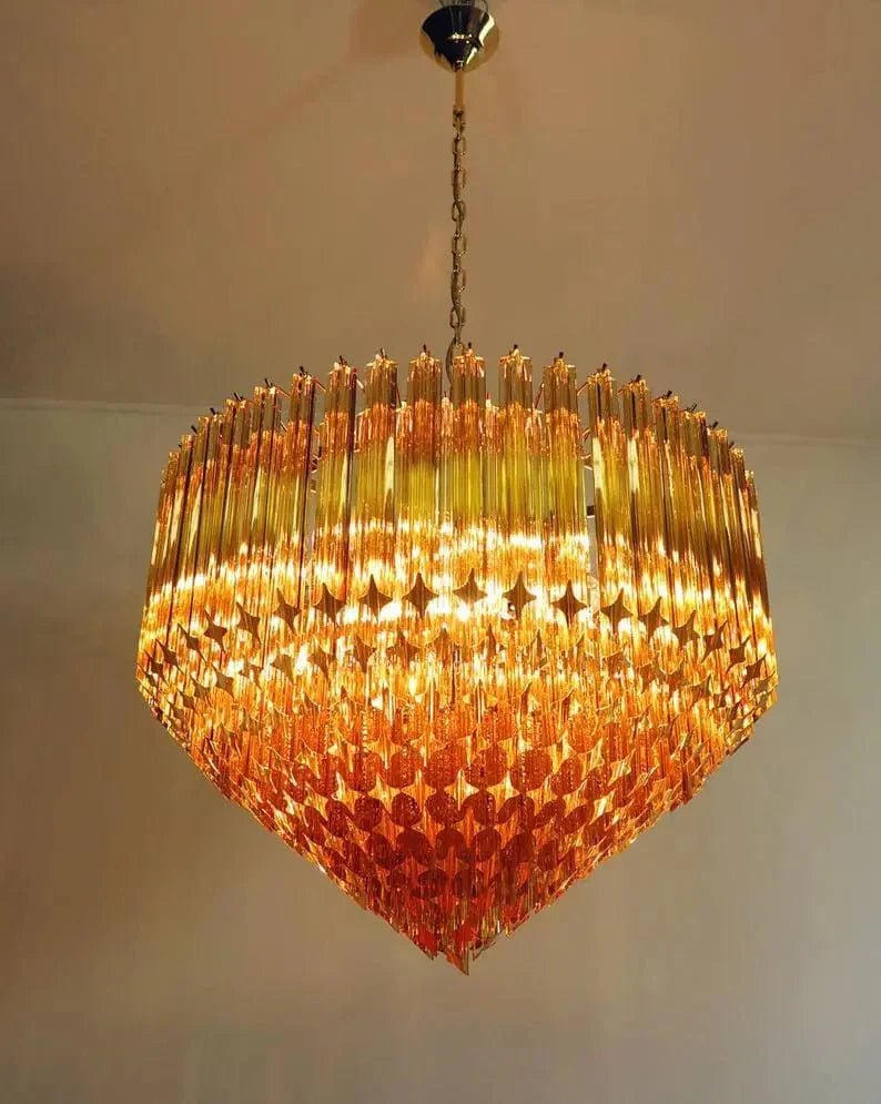 Murana Glass Chandelier – Amber - GILDLAMPS