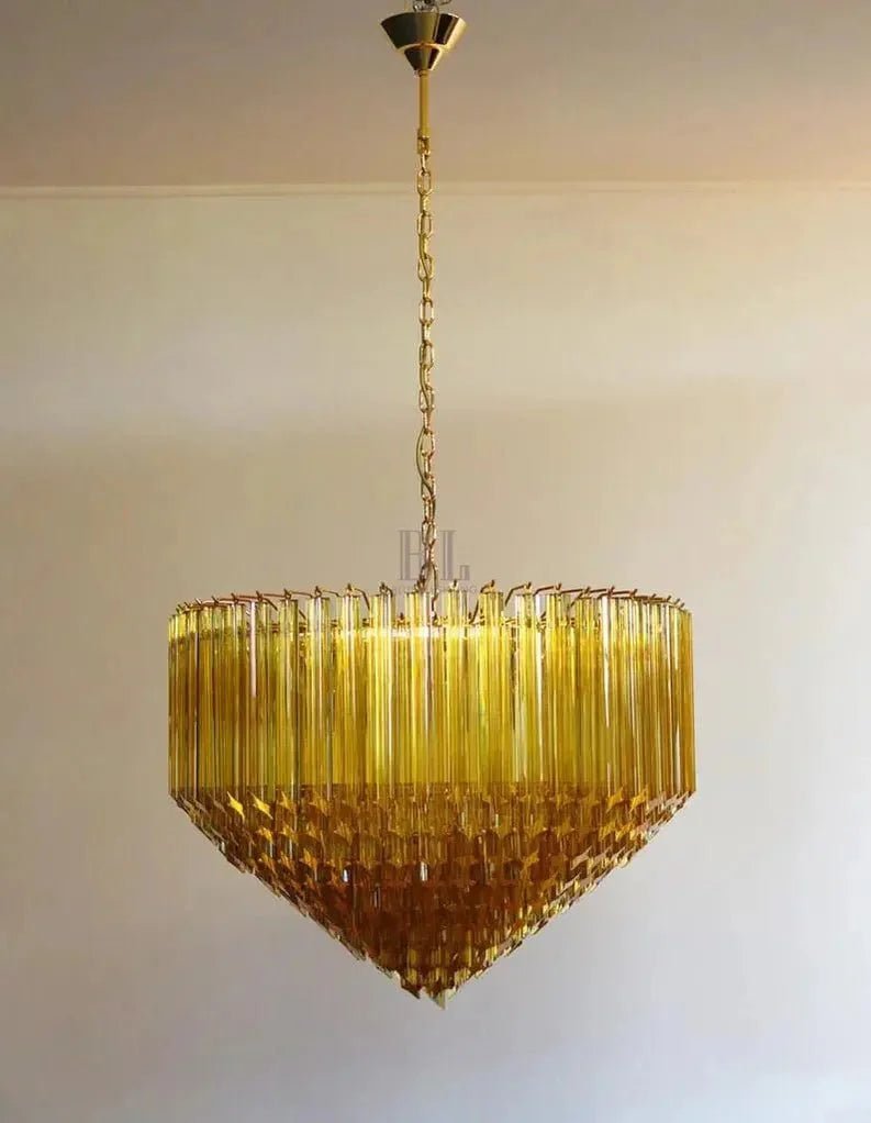 Murana Glass Chandelier – Amber - GILDLAMPS