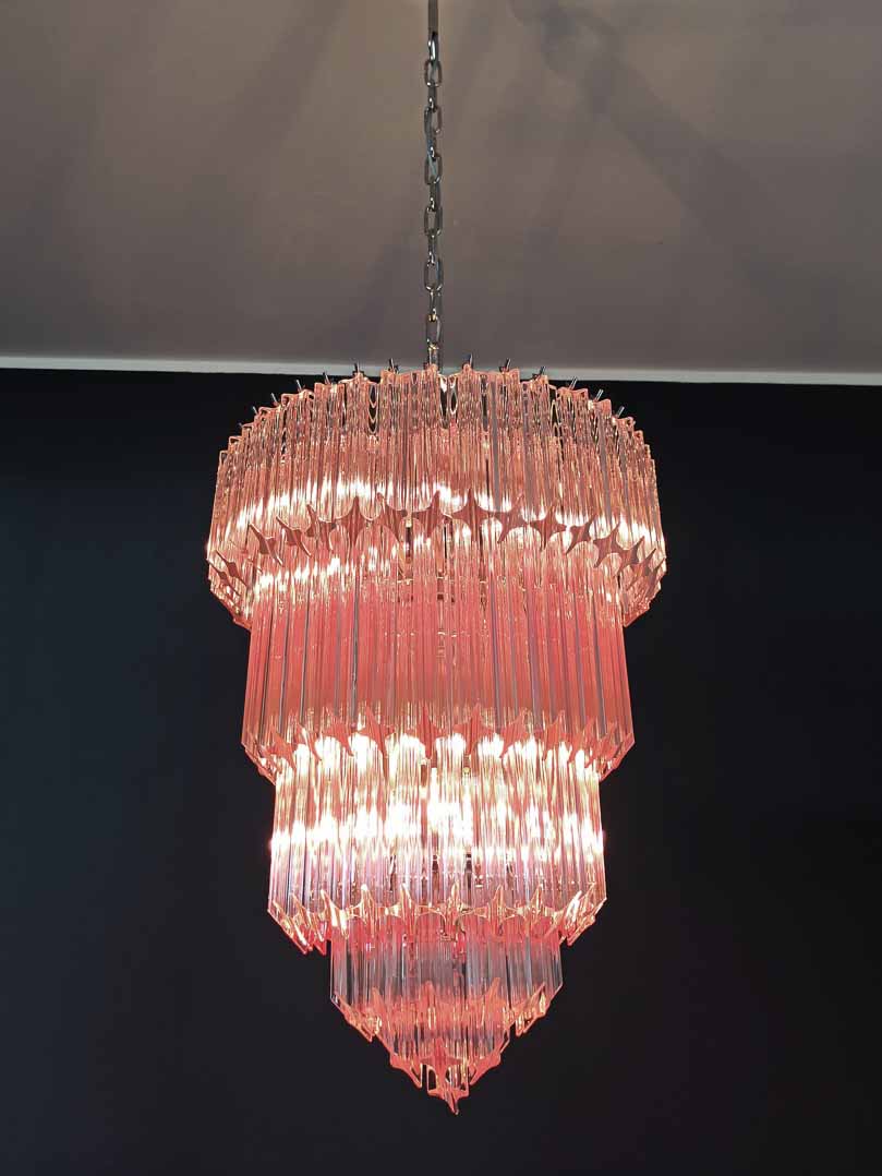 Murano Chandelier – 112 prisms – Pink - GILDLAMPS