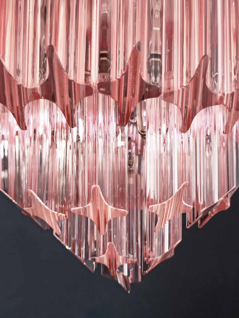 Murano Chandelier – 112 prisms – Pink - GILDLAMPS