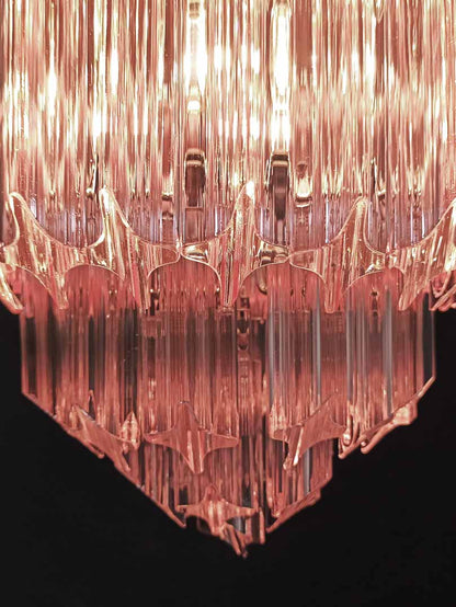 Murano Chandelier – 112 prisms – Pink - GILDLAMPS