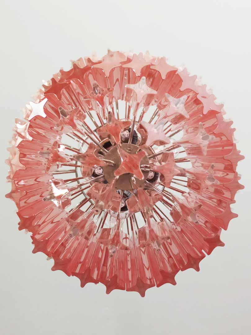 Murano Chandelier – 112 prisms – Pink - GILDLAMPS