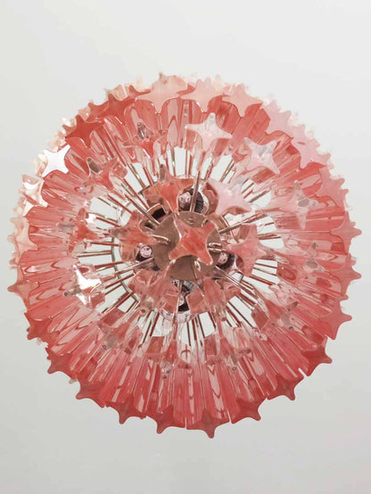 Murano Chandelier – 112 prisms – Pink - GILDLAMPS