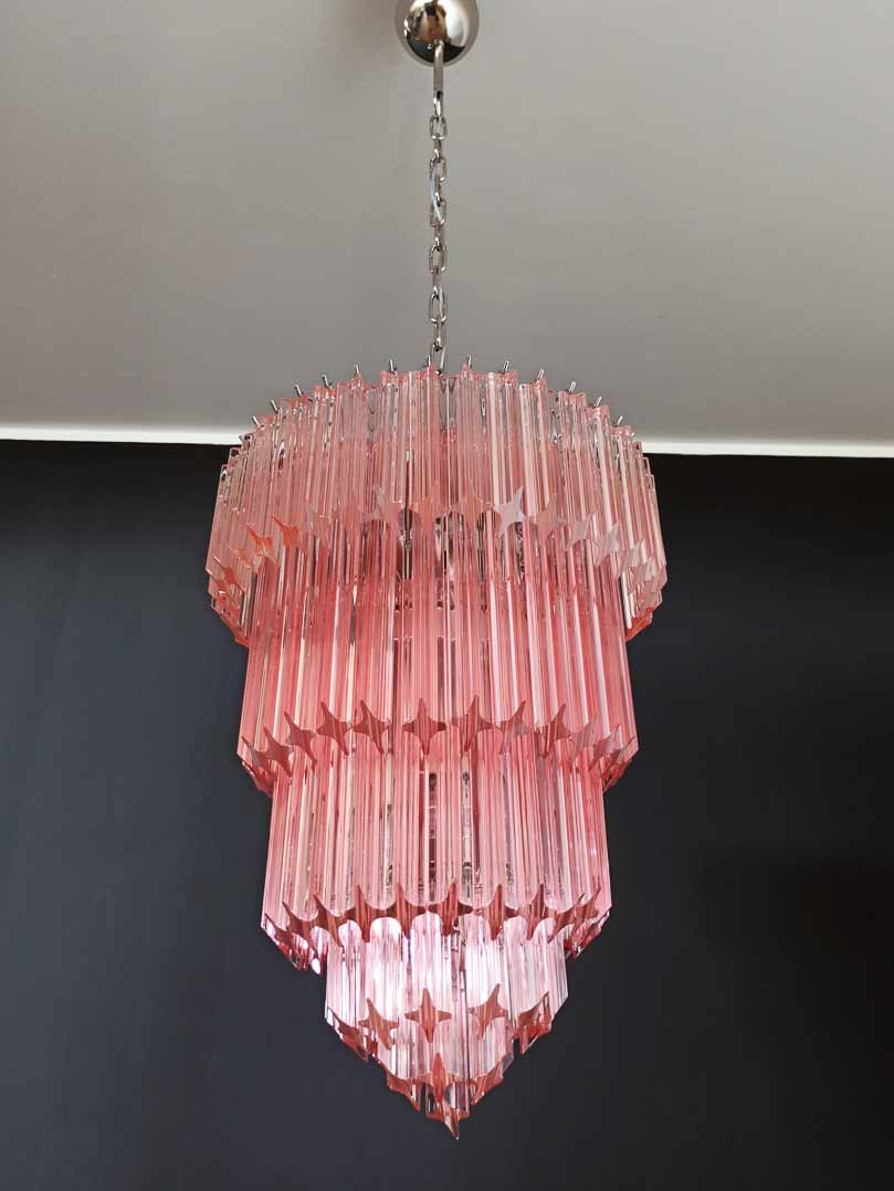 Murano Chandelier – 112 prisms – Pink - GILDLAMPS
