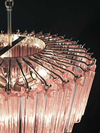 Murano Chandelier – 112 prisms – Pink - GILDLAMPS