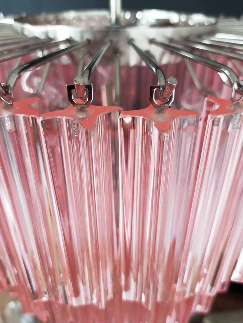 Murano Chandelier – 112 prisms – Pink - GILDLAMPS