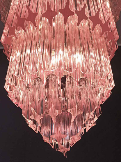 Murano Chandelier – 112 prisms – Pink - GILDLAMPS