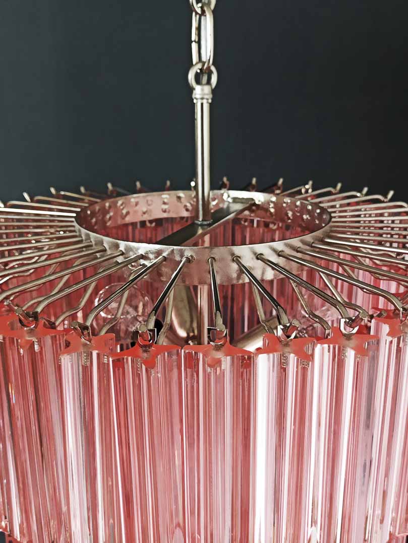 Murano Chandelier – 112 prisms – Pink - GILDLAMPS
