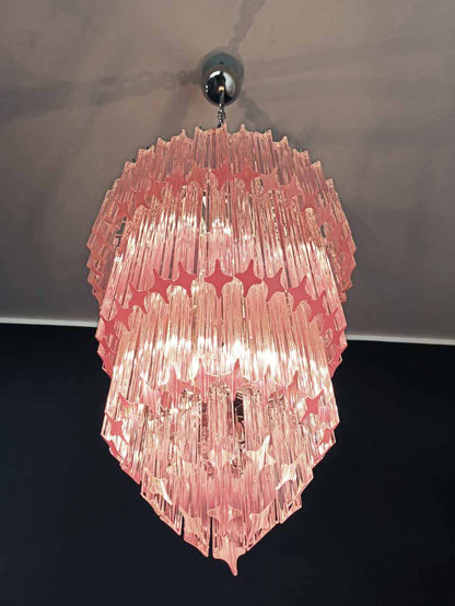 Murano Chandelier – 112 prisms – Pink - GILDLAMPS