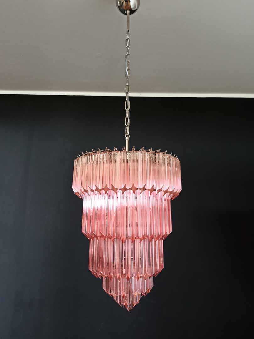 Murano Chandelier – 112 prisms – Pink - GILDLAMPS