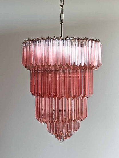 Murano Chandelier – 112 prisms – Pink - GILDLAMPS