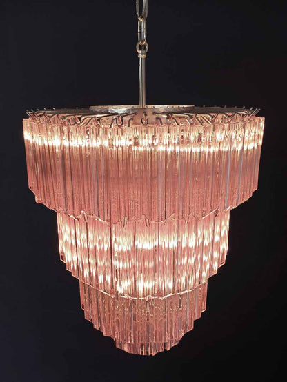 Murano Chandelier – 112 prisms – Pink - GILDLAMPS
