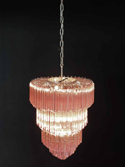 Murano Chandelier – 112 prisms – Pink - GILDLAMPS