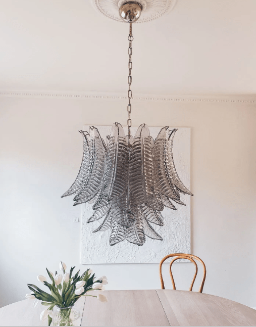 Murano Chandelier – 36 glass leaves – Smoked - GILDLAMPS