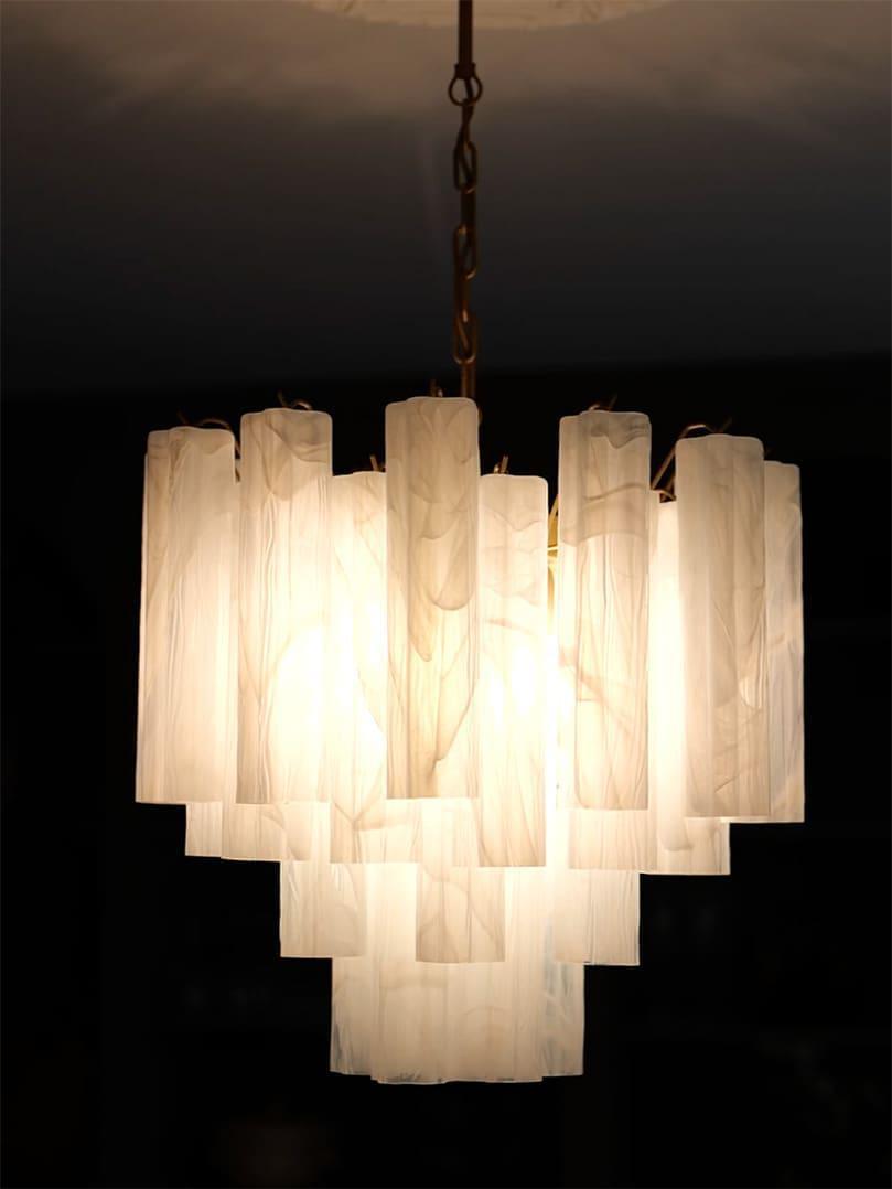 Murano Chandelier – 36 tubes – Alabaster white - GILDLAMPS