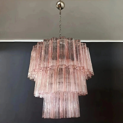 Murano Chandelier – 48 tubes – Alabaster Pink - GILDLAMPS