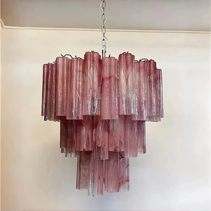 Murano Chandelier – 48 tubes – Alabaster Pink - GILDLAMPS