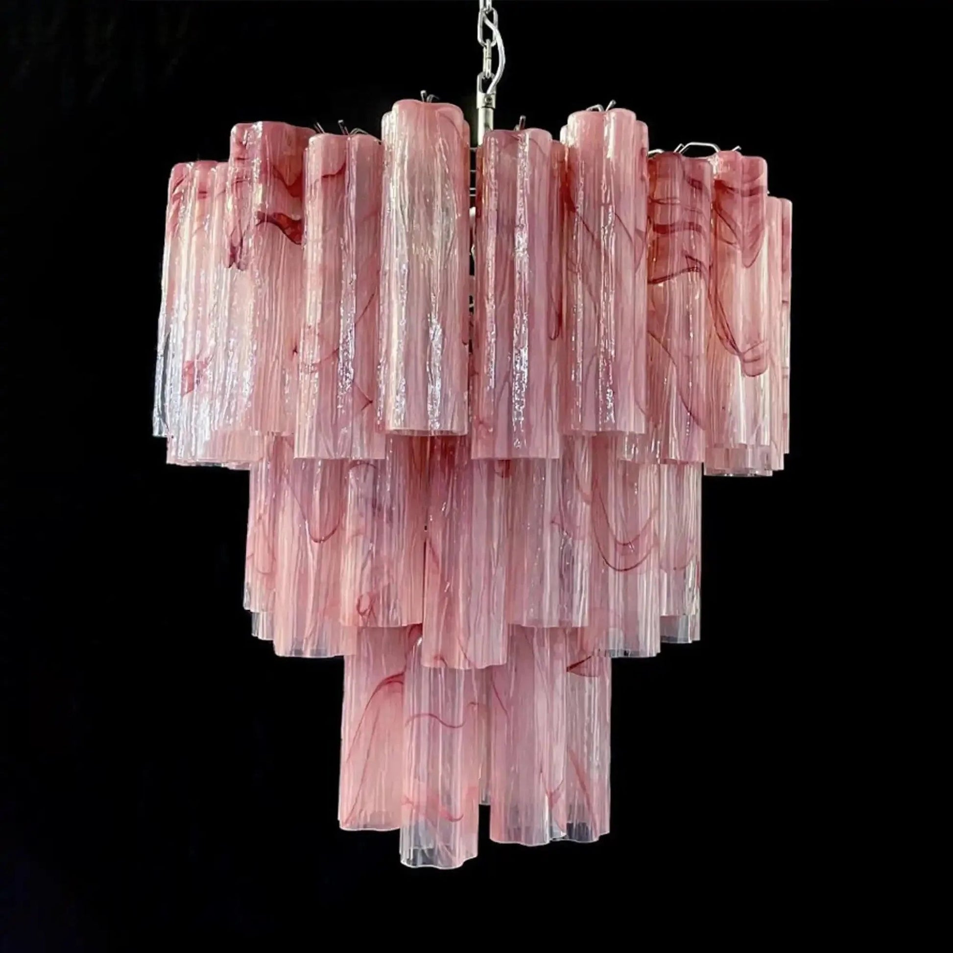 Murano Chandelier – 48 tubes – Alabaster Pink - GILDLAMPS