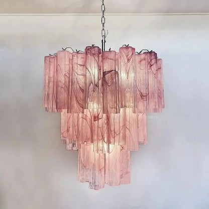 Murano Chandelier – 48 tubes – Alabaster Pink - GILDLAMPS