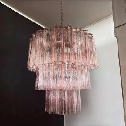 Murano Chandelier – 48 tubes – Alabaster Pink - GILDLAMPS