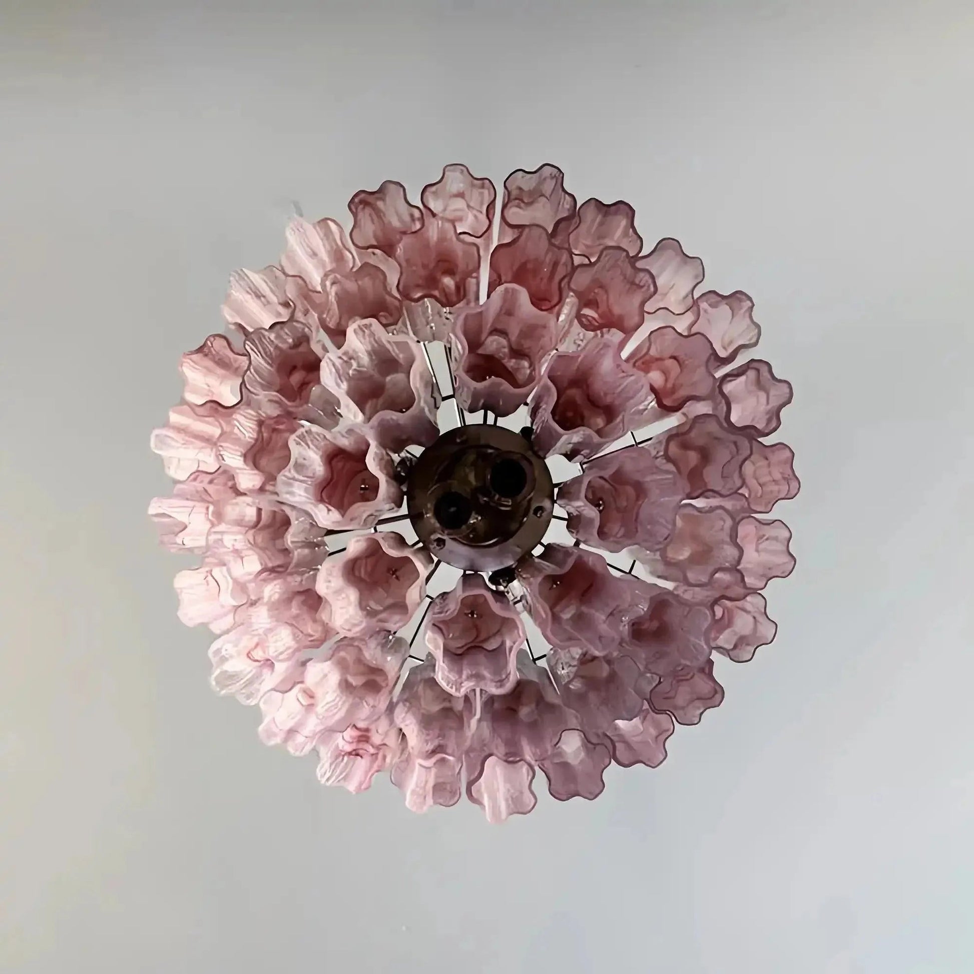 Murano Chandelier – 48 tubes – Alabaster Pink - GILDLAMPS